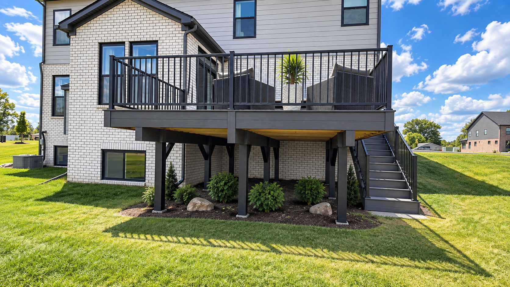 Finished deck, rear view