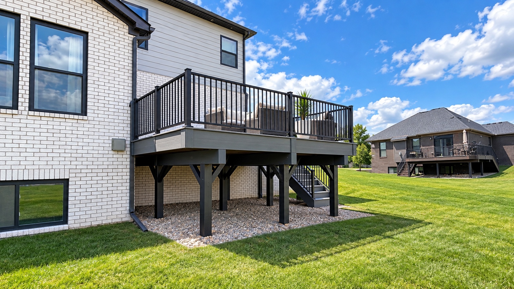 Finished deck, side view