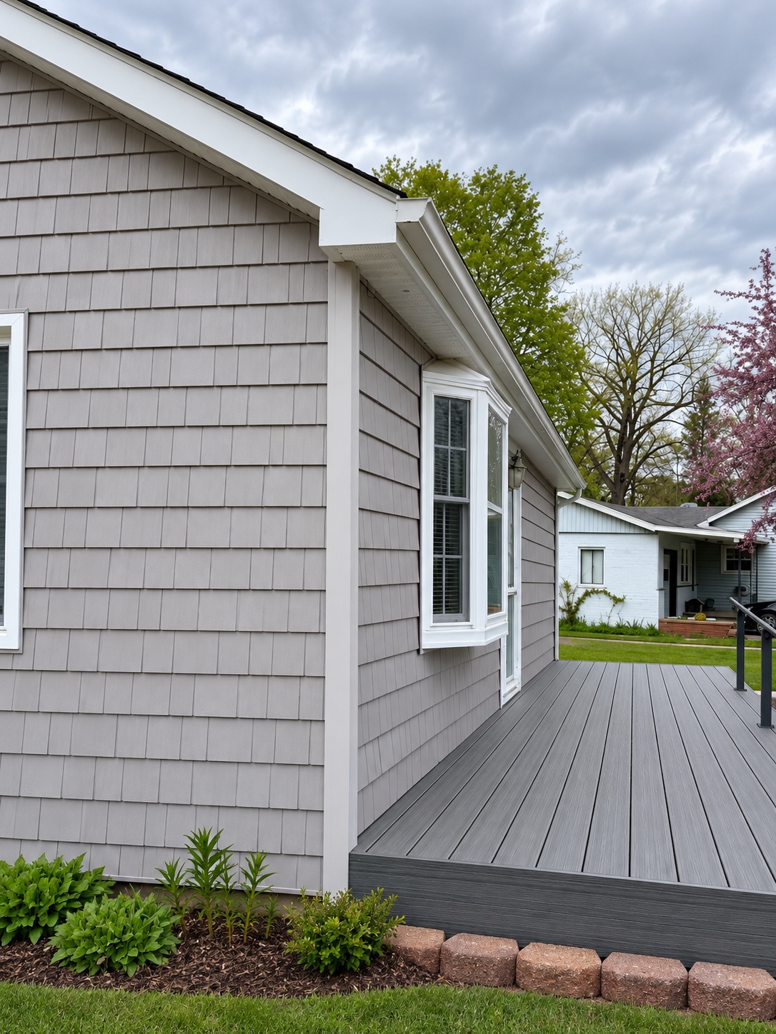 Repaired side elevation along the deck