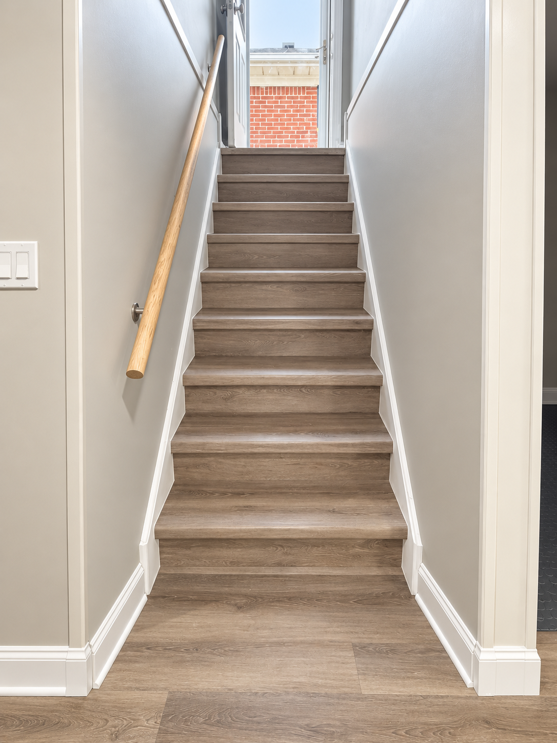 Rebuilt stairway up to daylight
